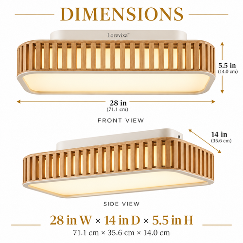 Lorevixa™ Sora Wood Slat LED Ceiling Light
