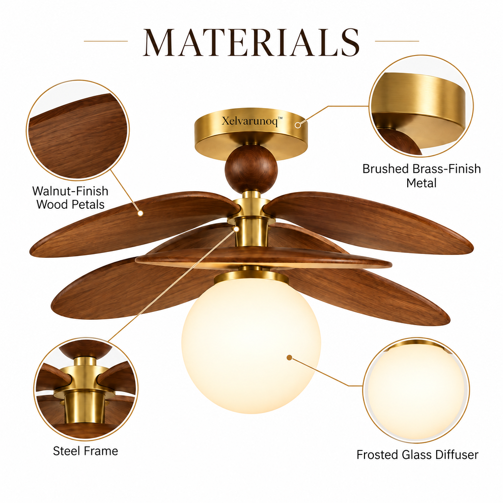 Xelvarunoq™ Aurora Wood Petal Ceiling Light