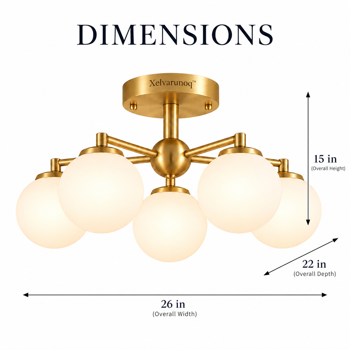 Xelvarunoq™ Metro Opal Globe Ceiling Light