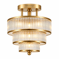 Xelvarunoq™ Marais Tiered Fluted Glass Ceiling Light