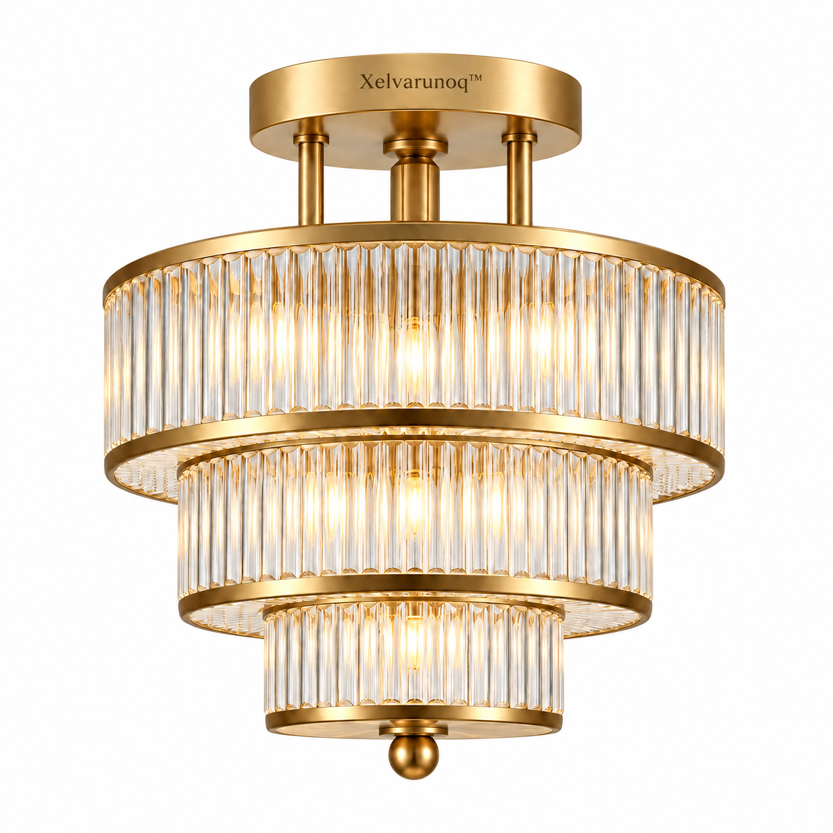 Xelvarunoq™ Marais Tiered Fluted Glass Ceiling Light