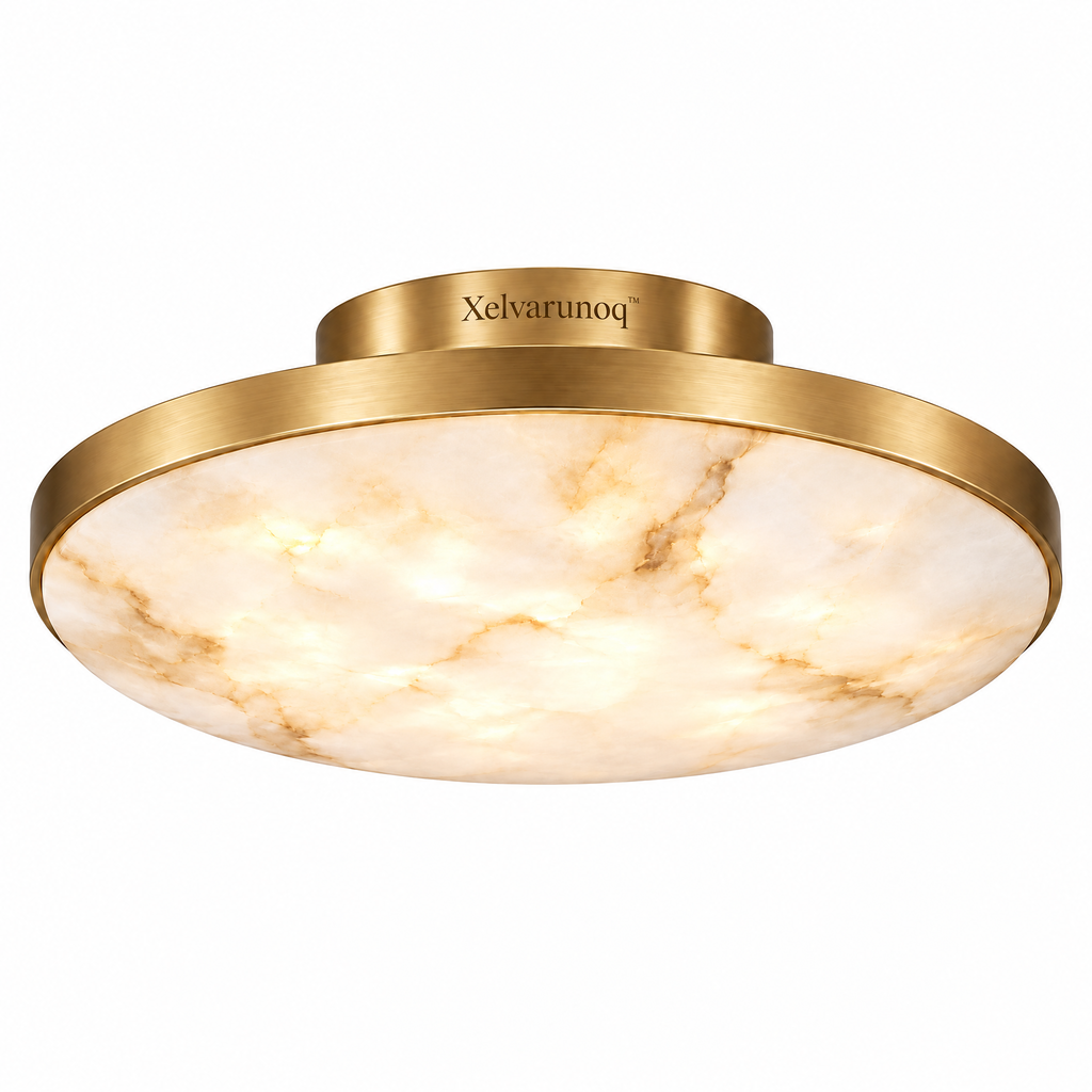 Xelvarunoq™ Aurelia Alabaster-Style Ceiling Light