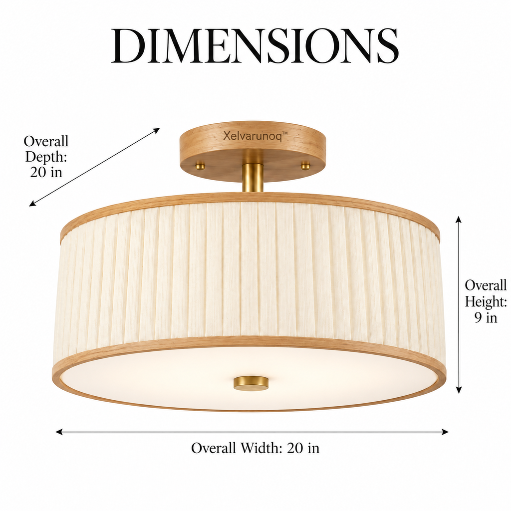 Xelvarunoq™ Solenne Pleated Drum Ceiling Light