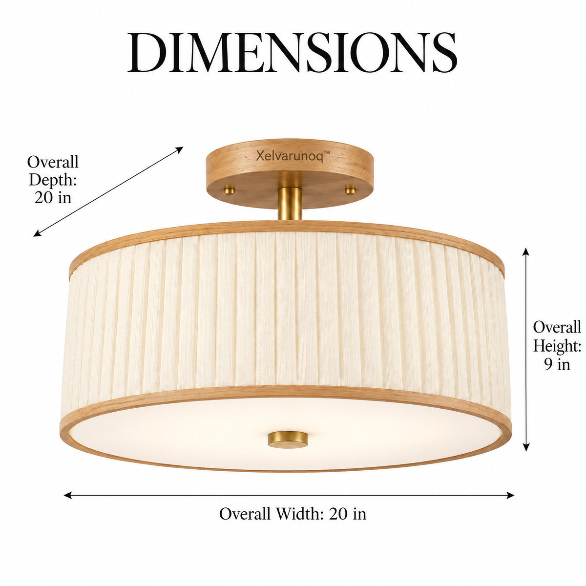 Xelvarunoq™ Solenne Pleated Drum Ceiling Light