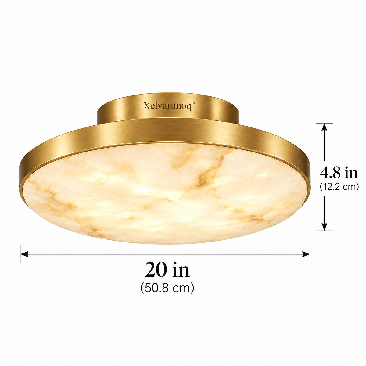Xelvarunoq™ Aurelia Alabaster-Style Ceiling Light