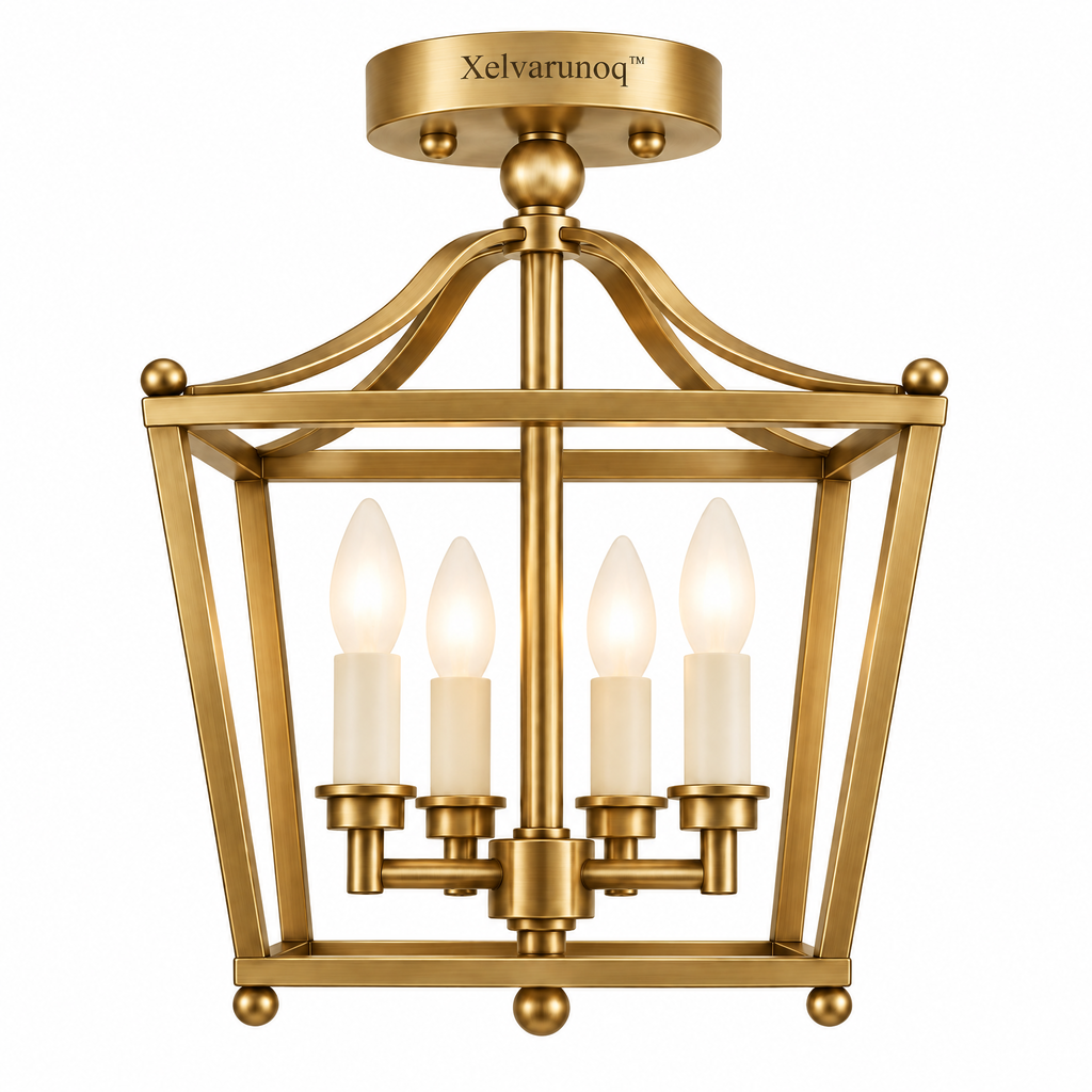 Xelvarunoq™ Sutton Brass Lantern Ceiling Light