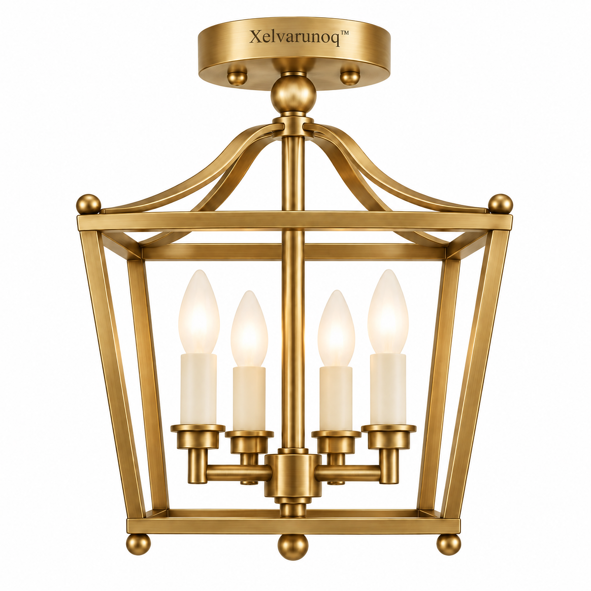 Xelvarunoq™ Sutton Brass Lantern Ceiling Light