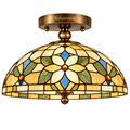 Xelvarunoq™ Amberleaf Stained Glass Ceiling Light