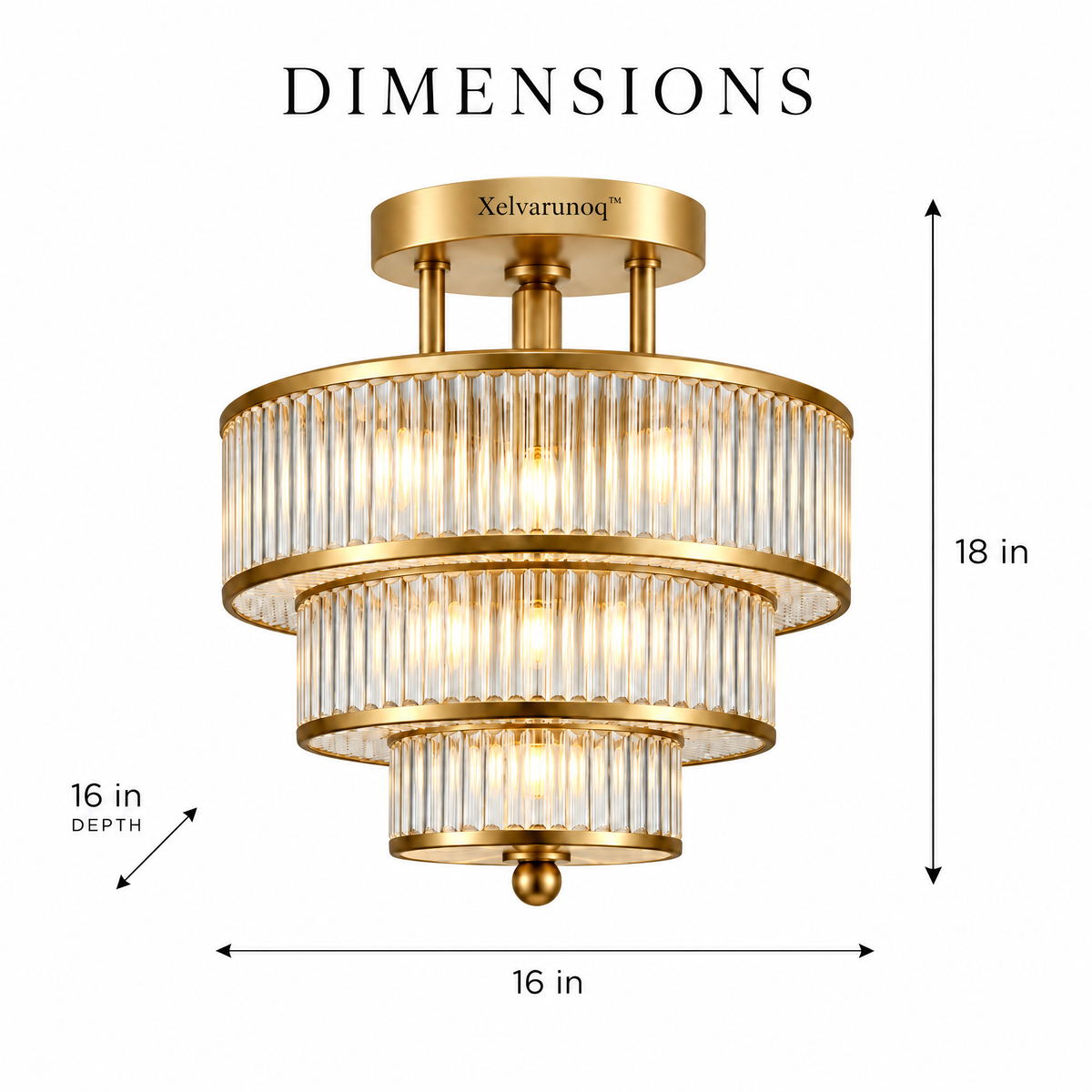 Xelvarunoq™ Marais Tiered Fluted Glass Ceiling Light