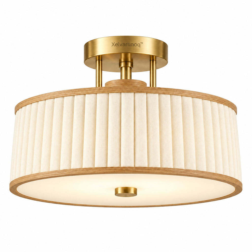 Xelvarunoq™ Solenne Pleated Drum Ceiling Light