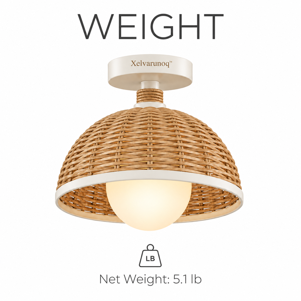 Xelvarunoq™ Isla Woven Rattan Ceiling Light