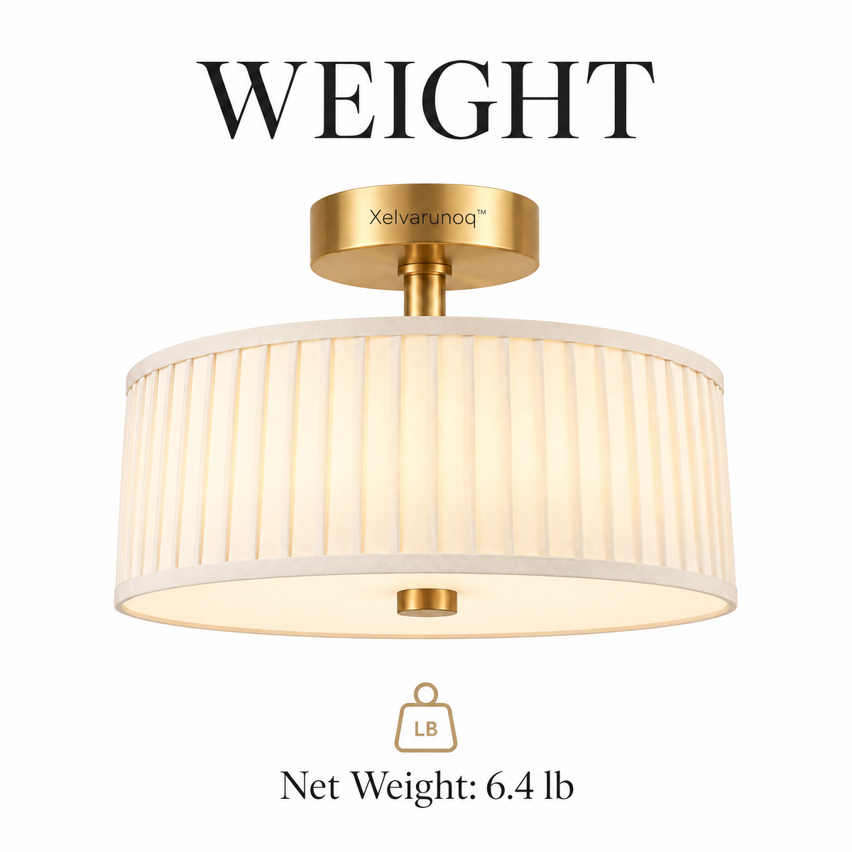 Xelvarunoq™ Solenne Pleated Drum Ceiling Light