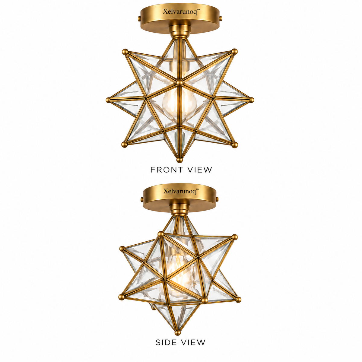 Xelvarunoq™ Celestia Star Glass Ceiling Light