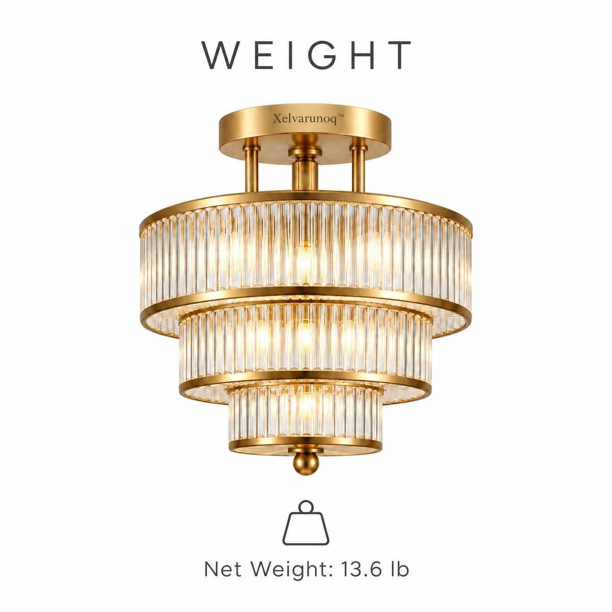 Xelvarunoq™ Marais Tiered Fluted Glass Ceiling Light