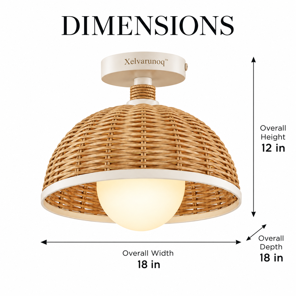 Xelvarunoq™ Isla Woven Rattan Ceiling Light
