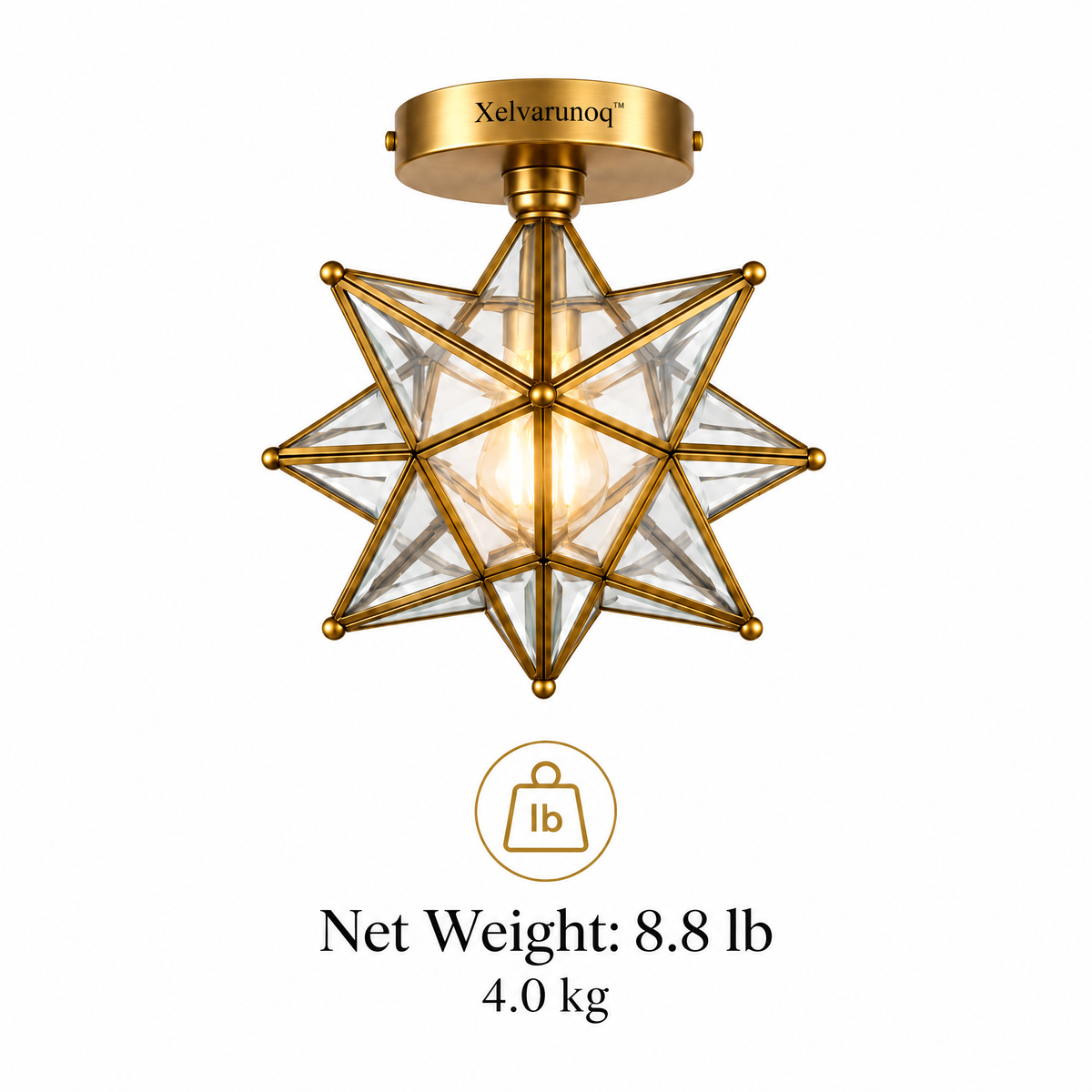 Xelvarunoq™ Celestia Star Glass Ceiling Light