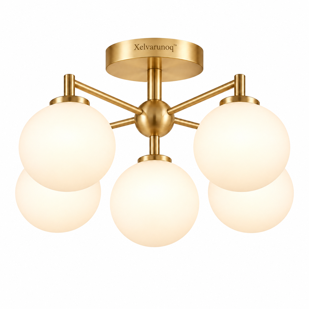 Xelvarunoq™ Metro Opal Globe Ceiling Light