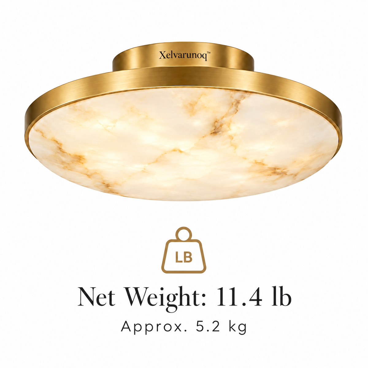 Xelvarunoq™ Aurelia Alabaster-Style Ceiling Light
