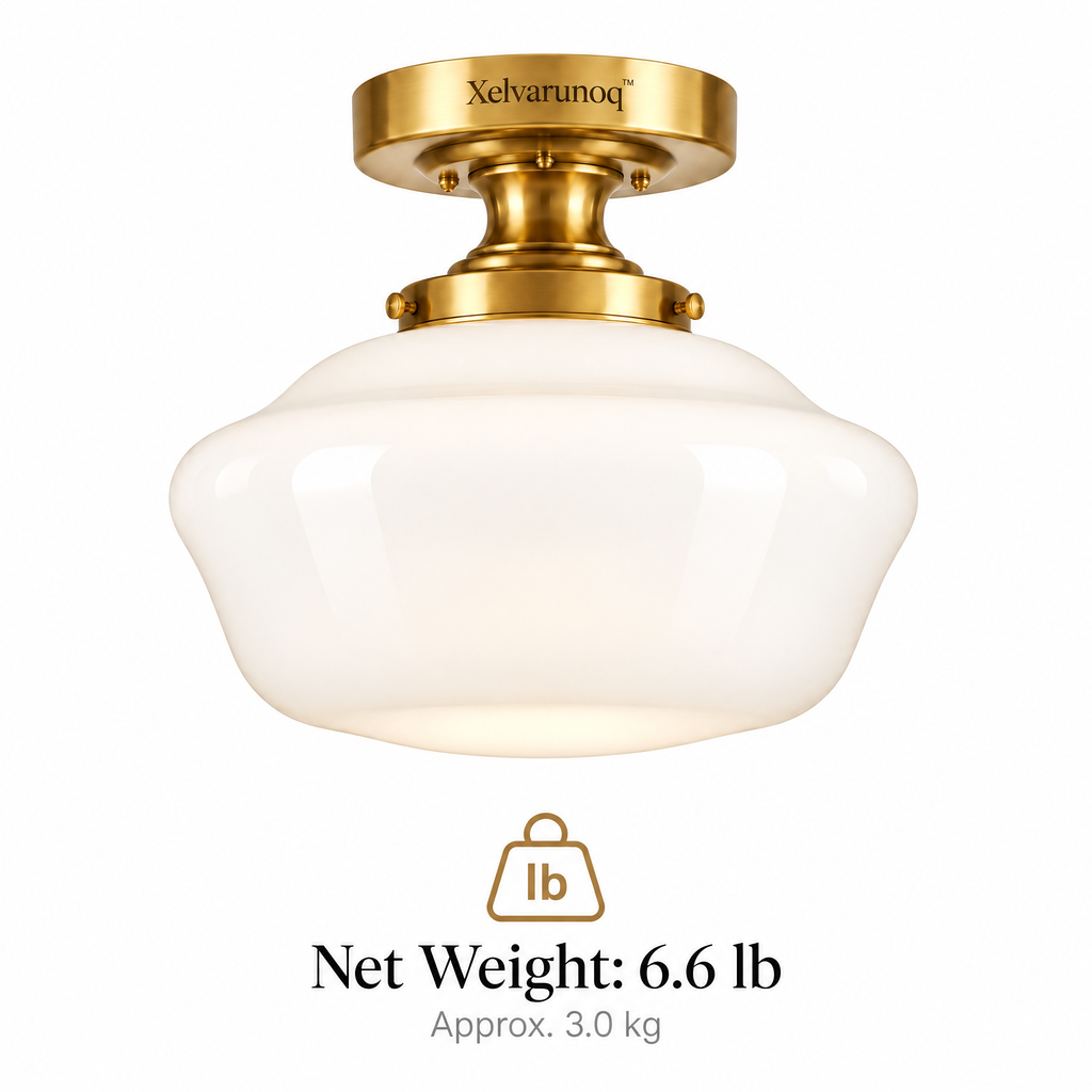 Xelvarunoq™ Heritage Milk Glass Ceiling Light
