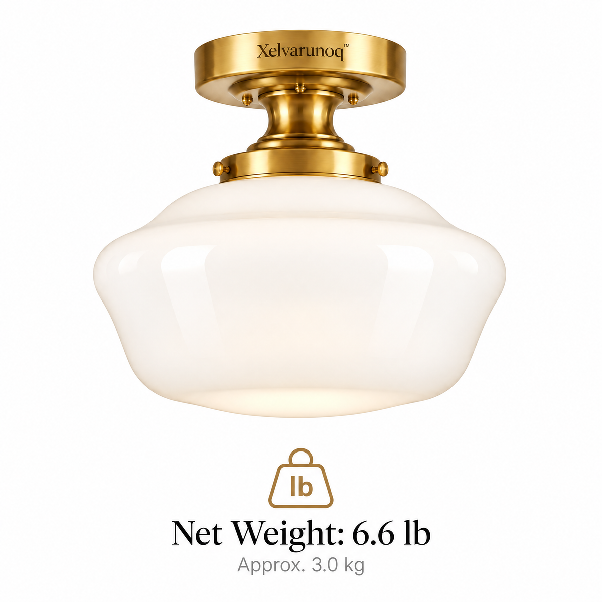 Xelvarunoq™ Heritage Milk Glass Ceiling Light