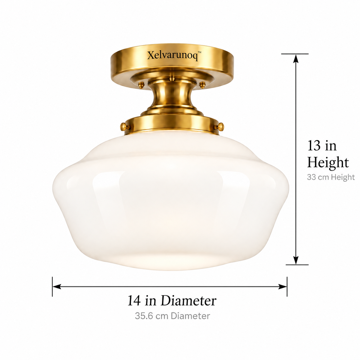 Xelvarunoq™ Heritage Milk Glass Ceiling Light