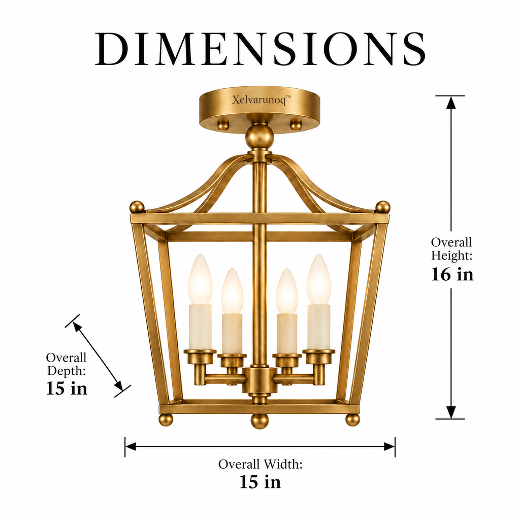 Xelvarunoq™ Sutton Brass Lantern Ceiling Light