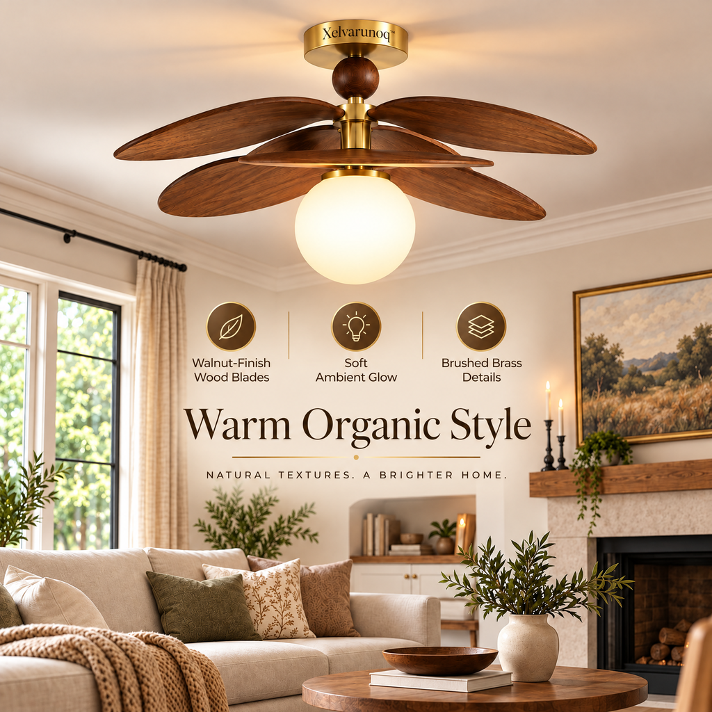 Xelvarunoq™ Aurora Wood Petal Ceiling Light