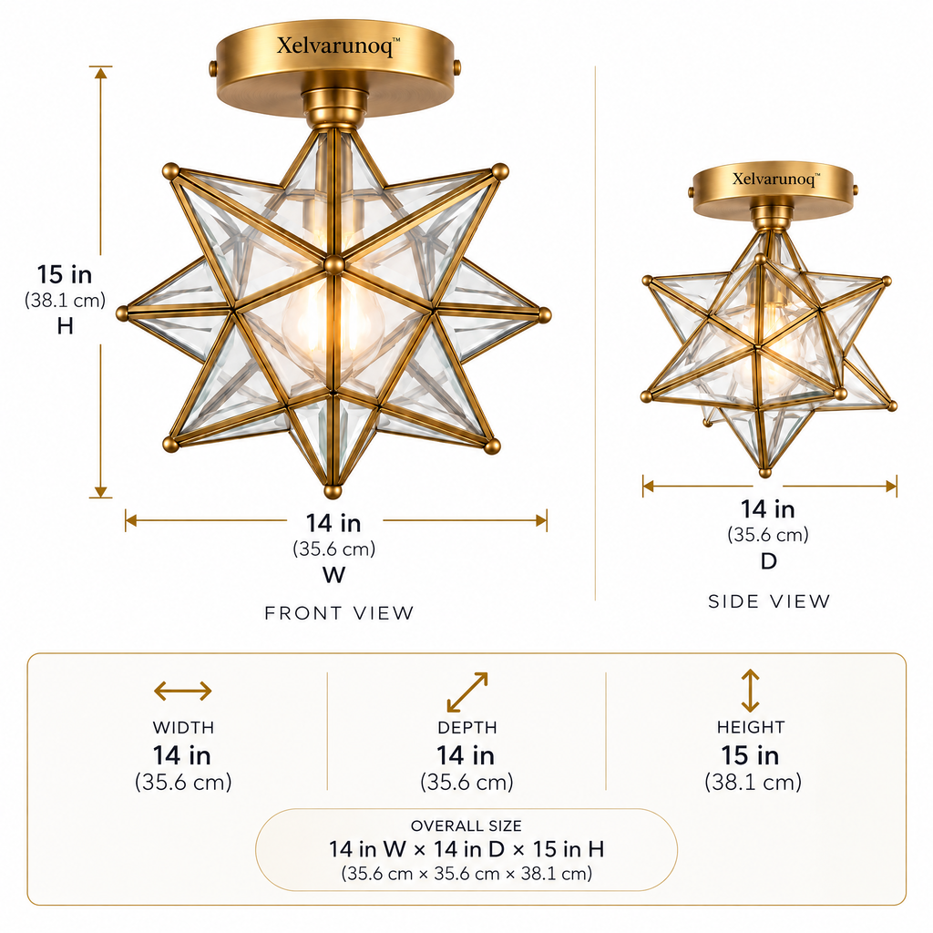 Xelvarunoq™ Celestia Star Glass Ceiling Light