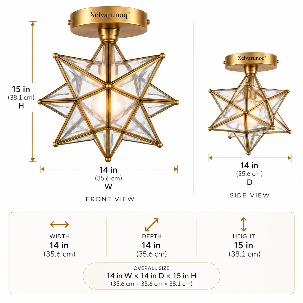 Xelvarunoq™ Celestia Star Glass Ceiling Light