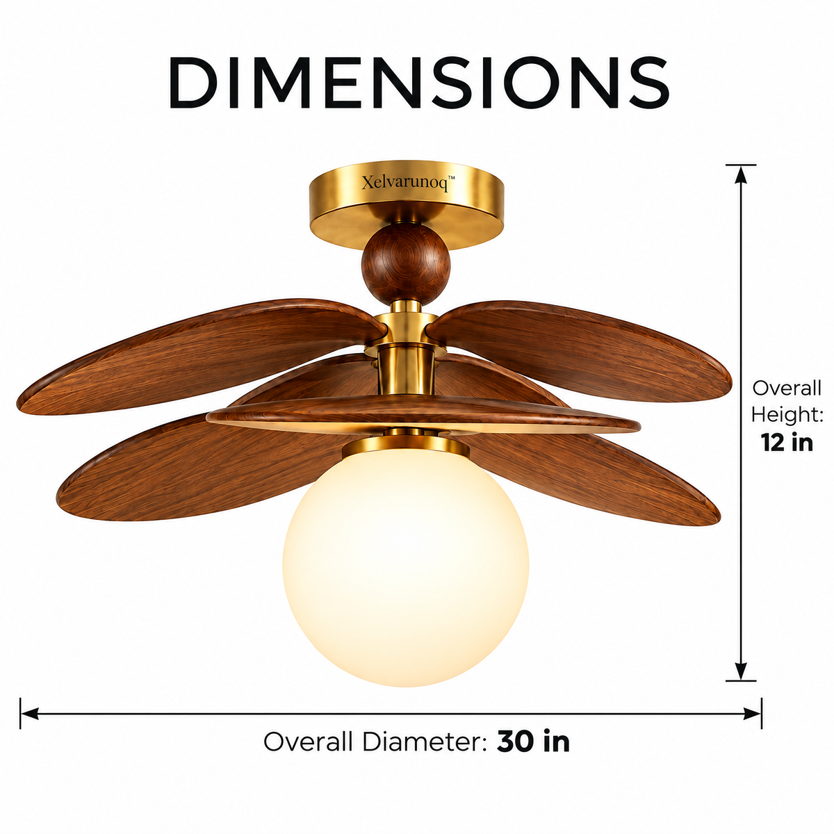 Xelvarunoq™ Aurora Wood Petal Ceiling Light
